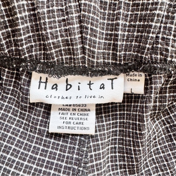 Habitat Minimalist Career Ankle Pants Cottagecore Elastic Waist Check L Womens - Picture 7 of 9